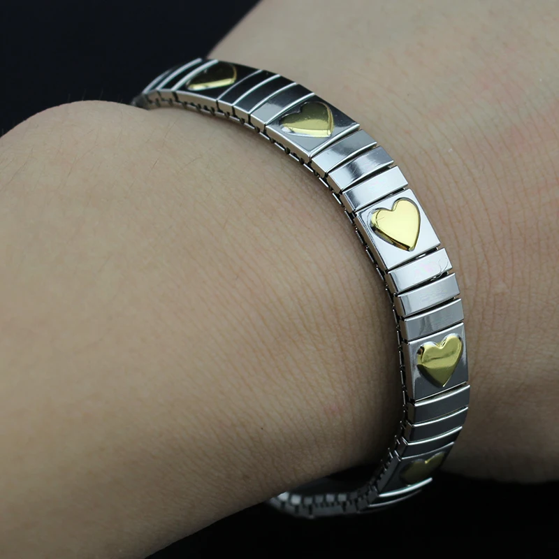 Браслет Hapiship MY014 мужской/женский эластичный золотистый браслет в форме сердца из