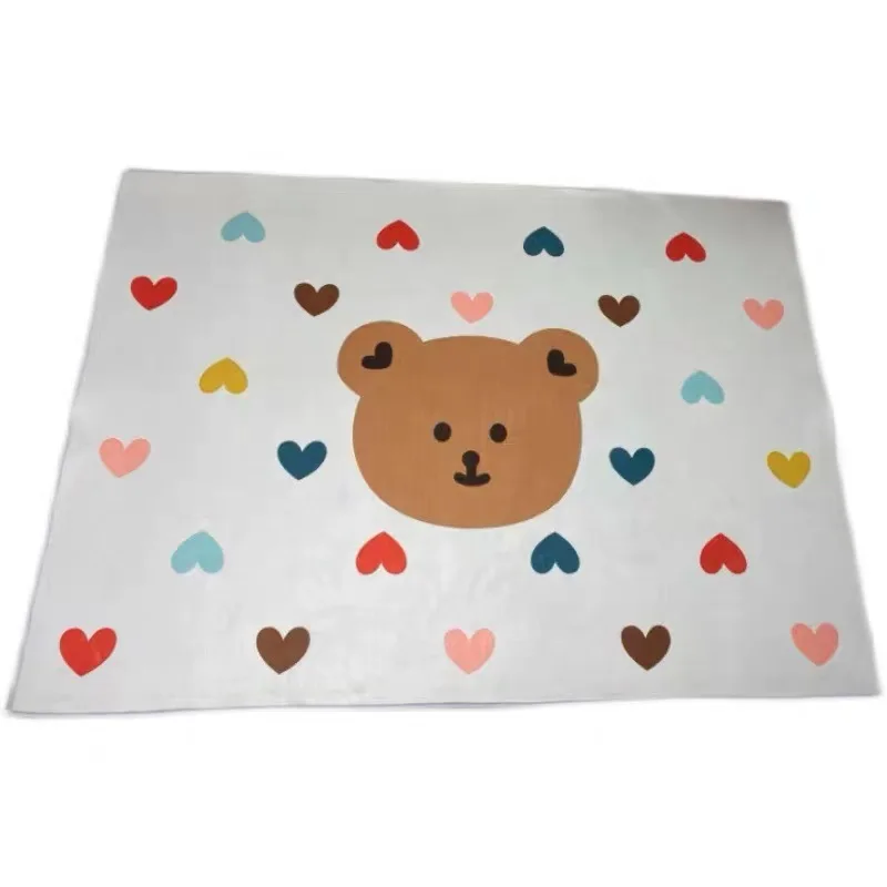 Ins Cartoon Carpet Cute Bear Baby Non-slip Play Mat Photography Background Children's Room Decoration Floor Mats Crawling | Мать и