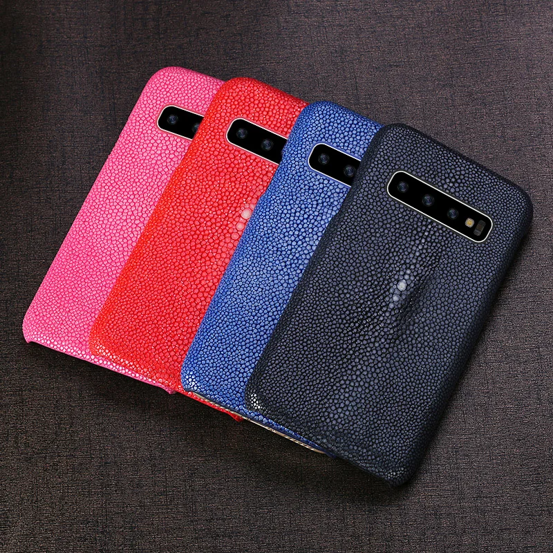 

100% Natural Stingray Leather Case for samsung Galaxy s10 S7 S8 S9 Plus luxury Cover For a50 a70 a10 A30 a8 a7 2018 Note 10 Plus