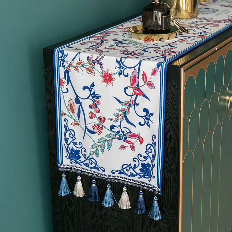 DUNXDECO скатерть с кисточками вечерние длинные покрытие для стола ткань