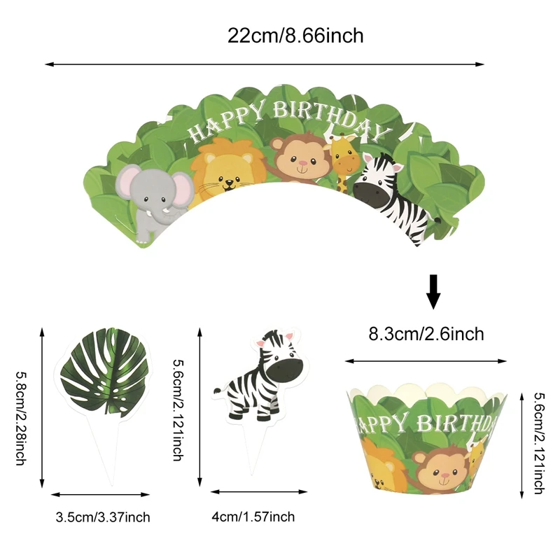 Топпер для торта с изображением животных из мультфильма слона обезьяны | Дом и