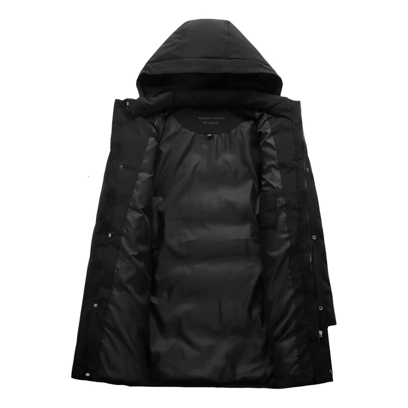 Мужская длинная теплая парка с капюшоном и карманами на осень/зиму | одежда