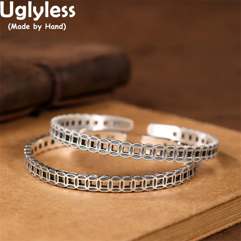 

Uglyless Китай династии старые деньги браслеты из монет для Для женщин тайский серебряный Винтаж ювелирные изделия из чистого серебра 990 в этни...