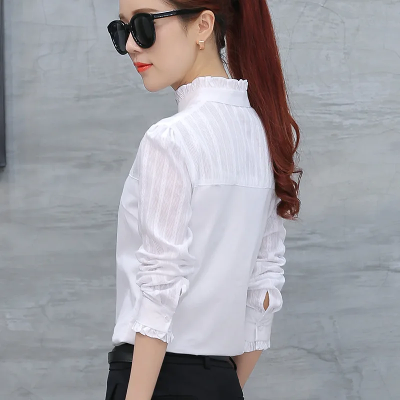 Новинка осенне-зимняя одежда из чистого хлопка новинка кружевная блузка с