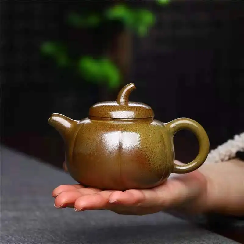 

Chinese Yixing handmade purple sand teapot raw ore wood-burning tomato melon pot Kung Fu teapot collection ceremony tea set