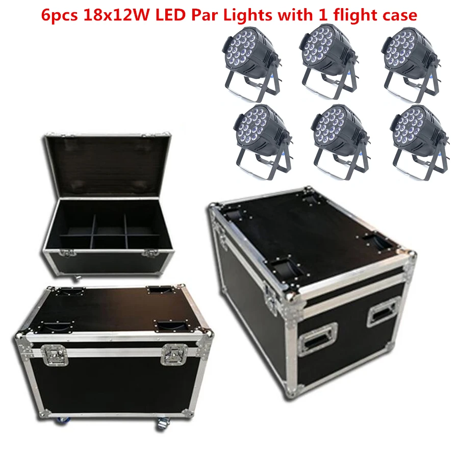 6 шт. 18x12 Вт Светодиодный светильник Par с 1 f чехол LED Light RGBW 4 в Led роскошный DMX 6/8