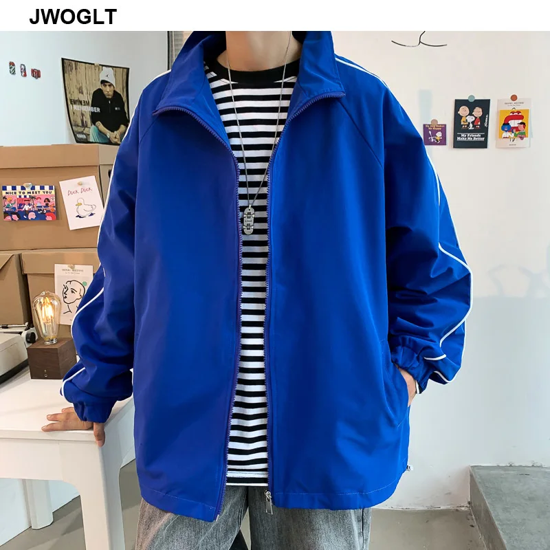 Куртка мужская оверсайз свободного покроя модная верхняя одежда на молнии с