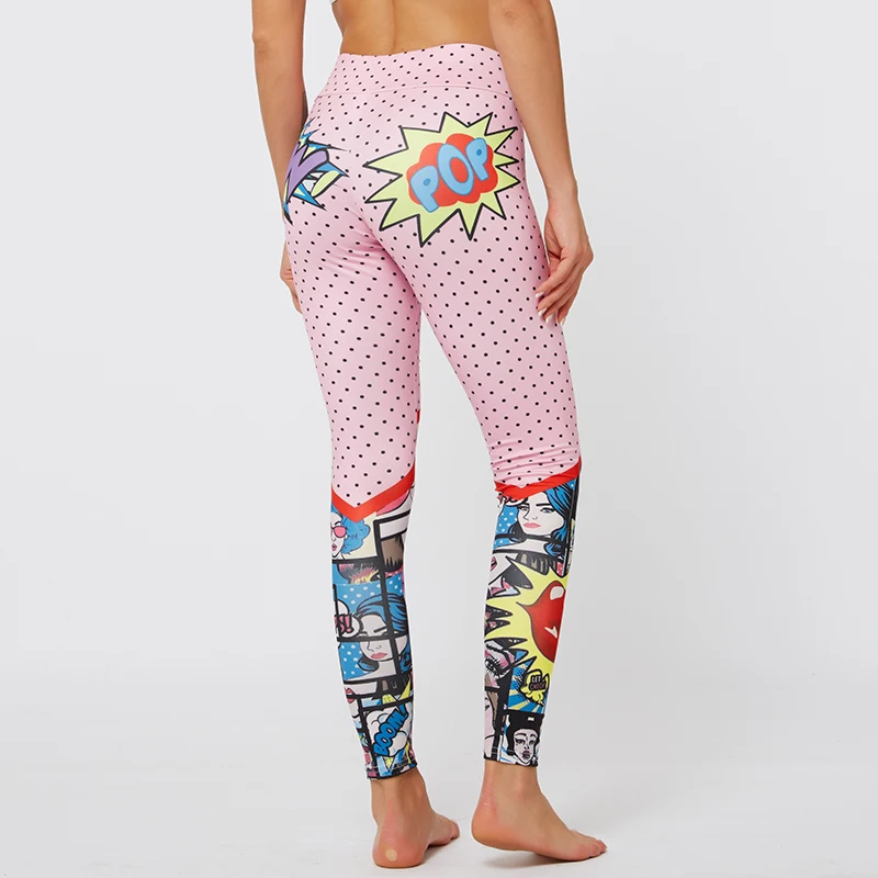 

Women Gym Stretch Pants Striped Printing Jogging Yoga Leggings Female High Waist Gym Workout Fitness Leggings Push Up Sexy Pant