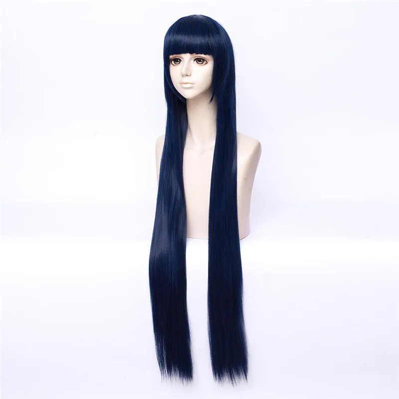 Парик для косплея Хината Хюга длинный синий термостойкий синтетический парик