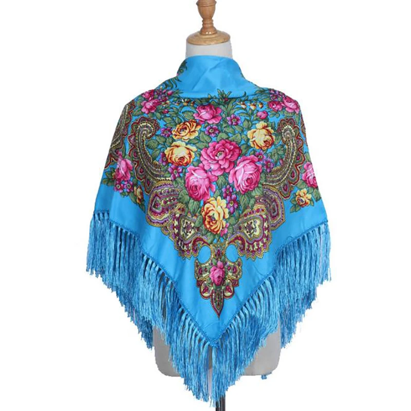 

Retro Printed Scarf Winter Shawl Autumn And Winter Warm Cotton Russian Women's Shawl Ethnic Style Tassel Scarf Shawl