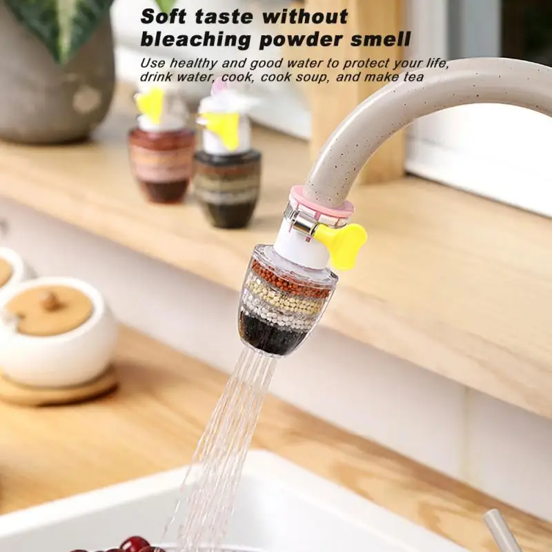 

1PC 360 Rotatabl Nozzle Kitchen Faucet Spouts Splash-proof Faucet Head Bendable Water Saving Water Purifier With Filter Stone