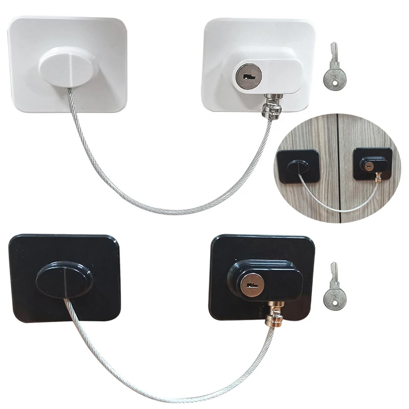 Cerradura de seguridad para puerta de beb&eacute; con llave, cerrojo para el hogar, seguridad para ni&ntilde;os, protecci&oacute;n de gabinete, antipellizco, hebilla de bloqueo de refrigerador, 2022-0