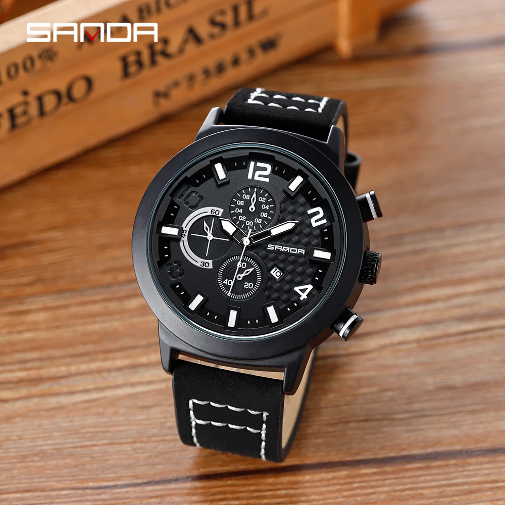 Модные спортивные часы с большим циферблатом шестиштырьковые