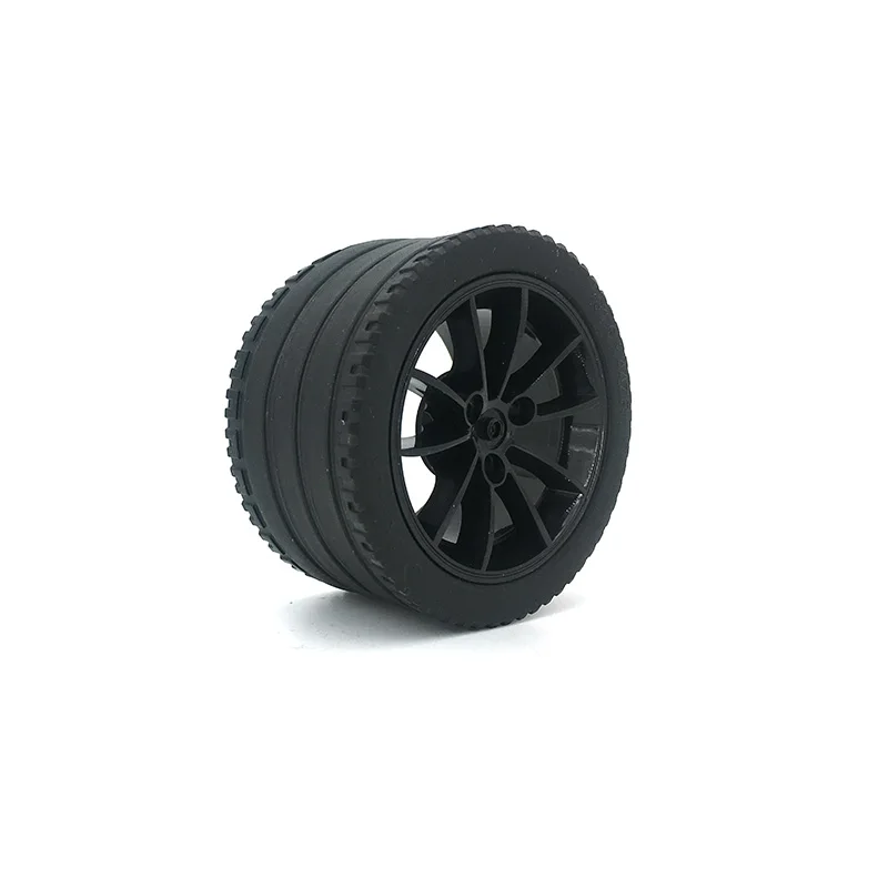 Hub and Tire Black Строительный блок аксессуары технологии серии хромовые диски совместимые 42056 3368 moc модель гоночной машины покрытие 20001 ступицы колеса - Цвет: Hub and Tire Black