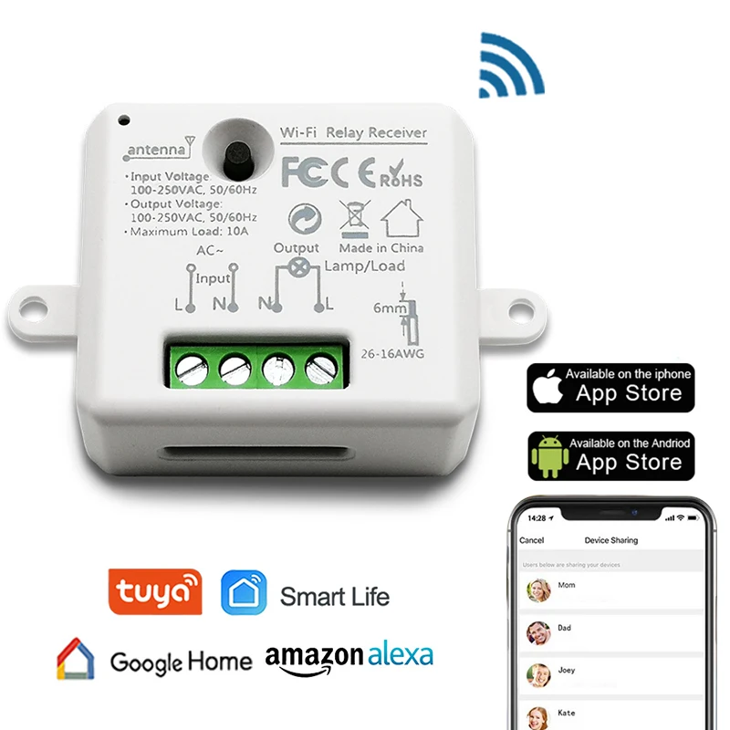 Умный дом WiFi переключатель мини релейный модуль Tuya приложение дистанционное
