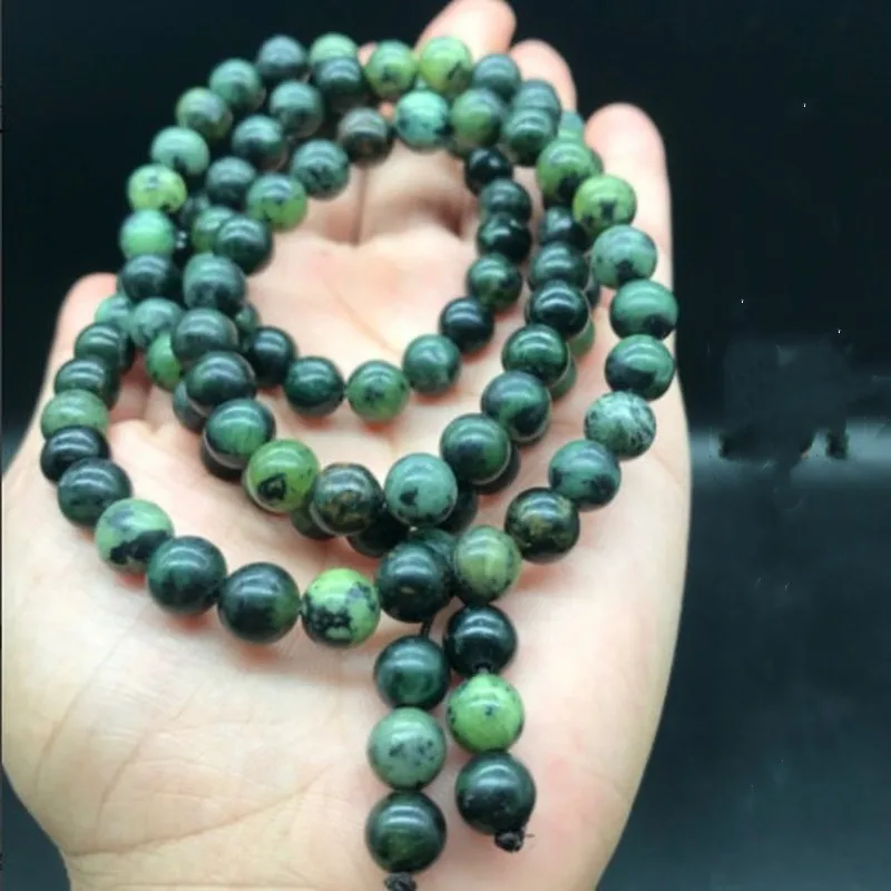 Браслет из натурального тибетского нефрита с бусинами в виде Будды