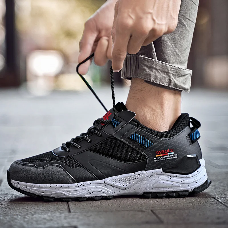 

2021 Hot Sale Men Sport Casual Shoes Non-Slip Walking Shoes For Mens Brand Designer Man Casual Sneakers Mesh Mens Lace Up Shoe