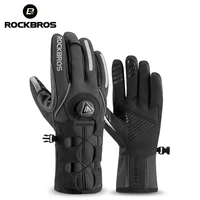 rockbros adjusatble cycling gloves reflective screen touch warm mtb bike gloves outdoor waterproof motorcycle bicycle gloves