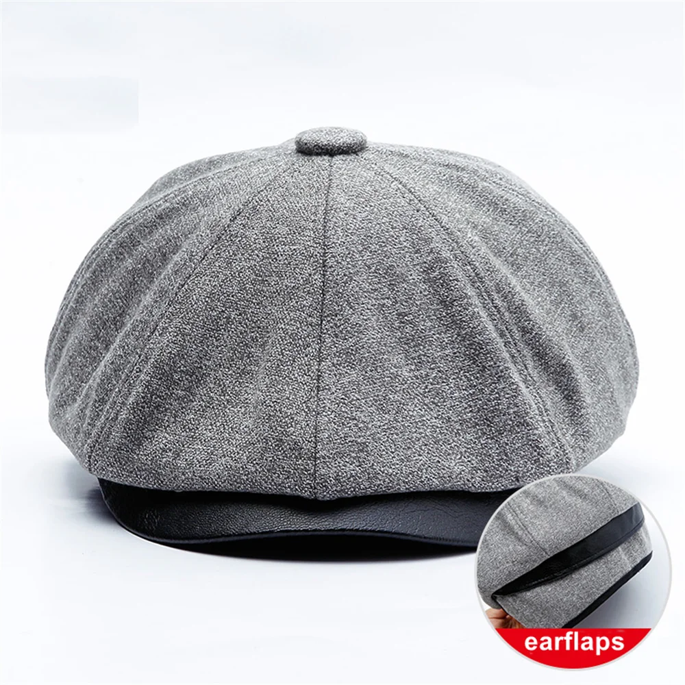 TOHUIYAN классические шерстяные газетные кепки Осень Зима теплые Gorras Planas берет шляпа утконоса козырек Восьмиугольные шляпы для мужчин и женщин
