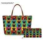Женская сумка с рисунком twoheart sgirl, неопреновая сумка на плечо с изображением собакисвиньи, роскошный комплект, Женская водонепроницаемая сумка-тоут