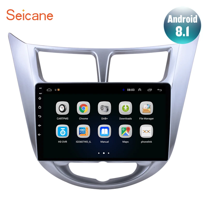 Seicane Android 8,1 " Автомагнитола для 2011 2012 2013 hyundai Verna 2Din головное устройство мультимедийный плеер Поддержка TPMS SWC зеркальное соединение