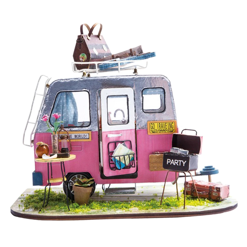 1/24 кукольный домик 3D деревянная комната набор миниатюрный дорожный грузовик дом