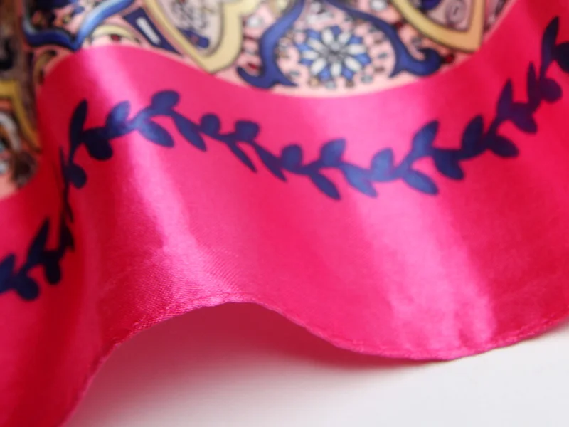 90*90 см шелковые шарфы Ренессанс Женские платки квадратный хиджаб шарф Дамская