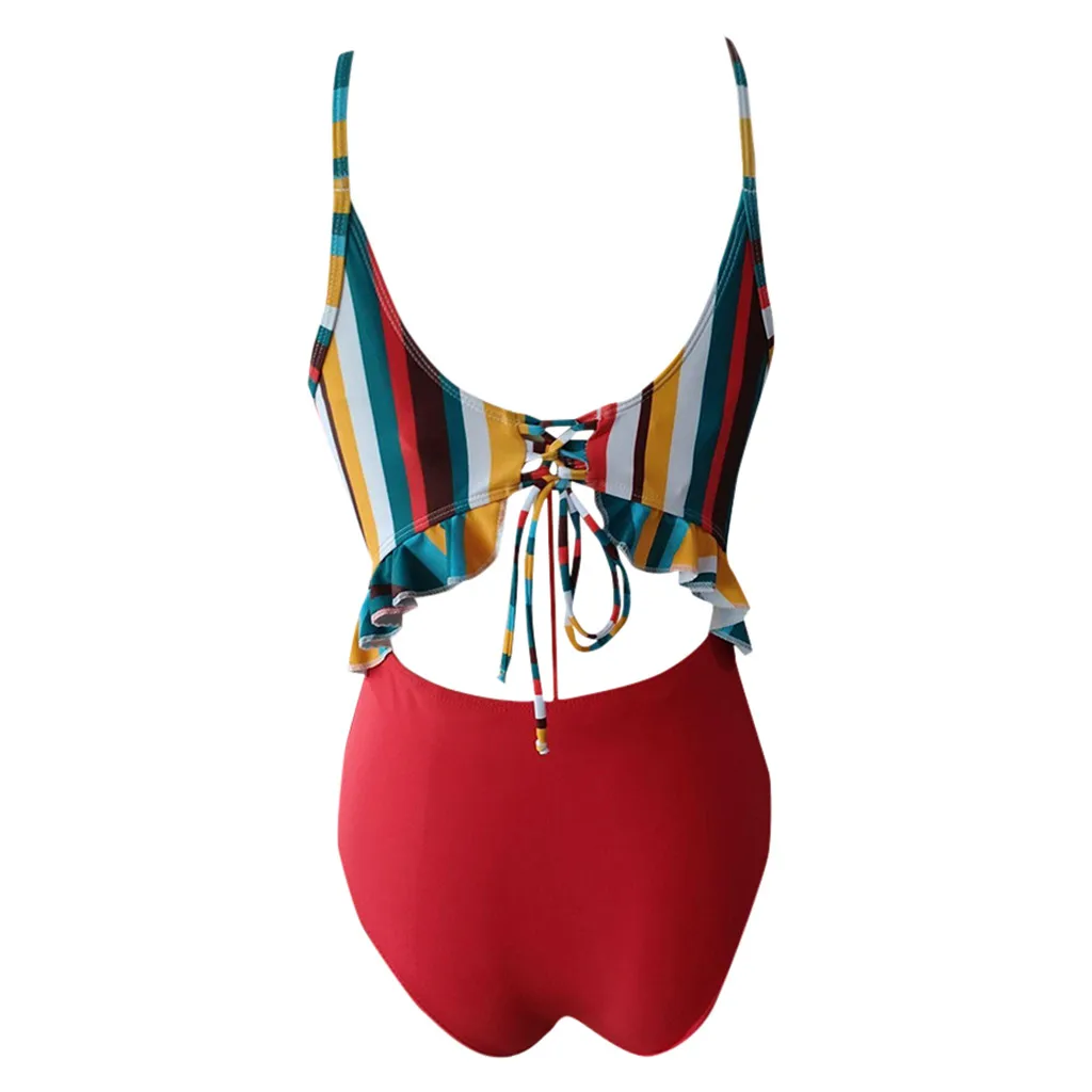 SAGACE Женский сдельный купальник с принтом в виде листьев перекрестными ремешками