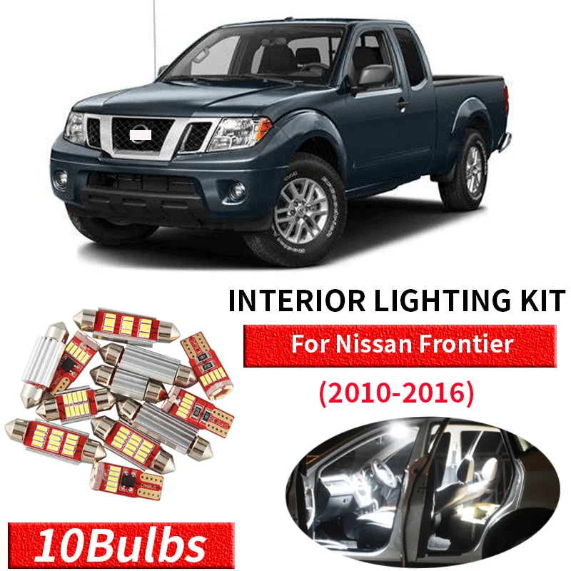 

10x Canbus без ошибок светодиодный светильник для салона посылка для 2010-2016 Nissan Frontier автомобильные аксессуары карта купольный багажник лицензио...