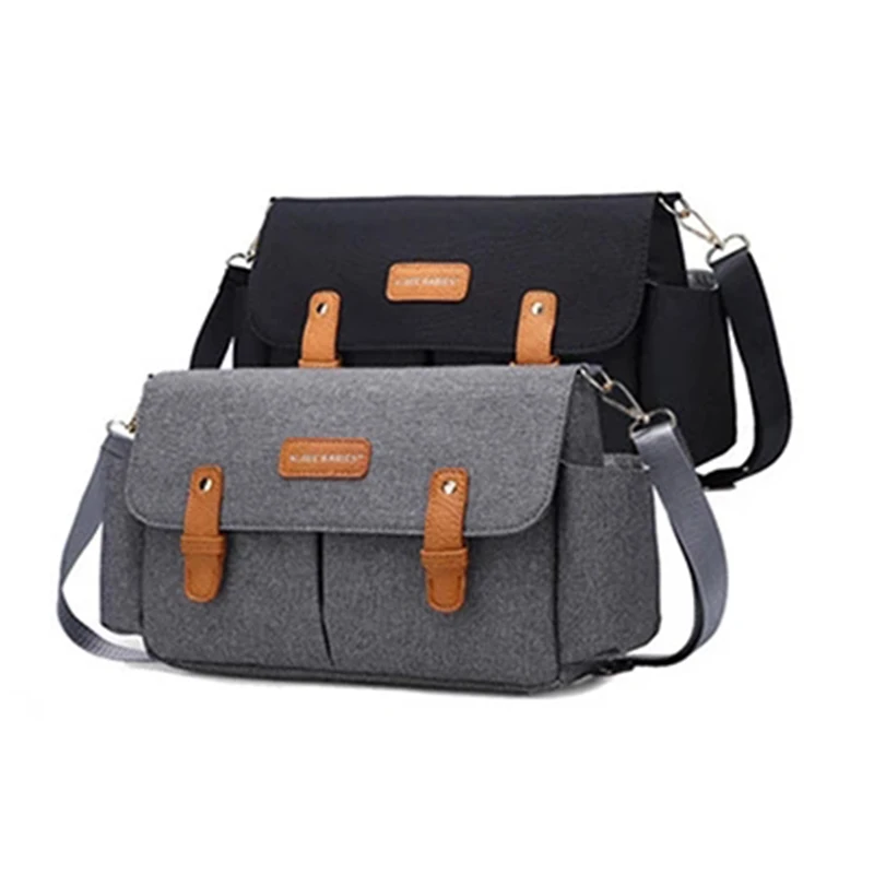 Вместительная сумка для детской коляски серый черный синий цвета модный