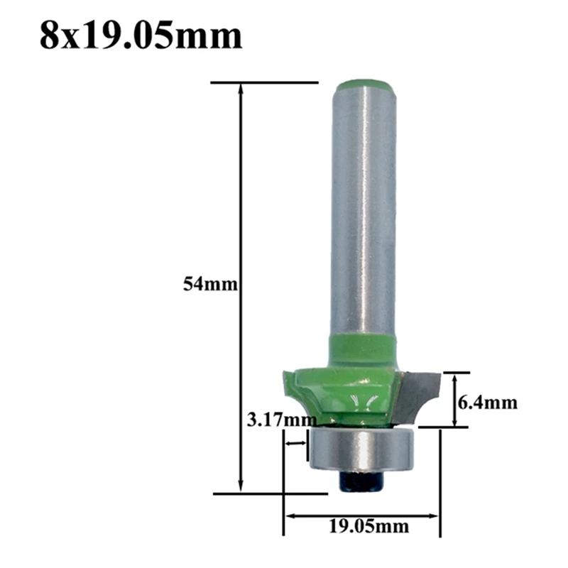 3 шт 8 мм Уголок Круглый над для вырезания гребней и пазов 18 Pcs15-40Mm ДЕРЕВООБРАБОТКА