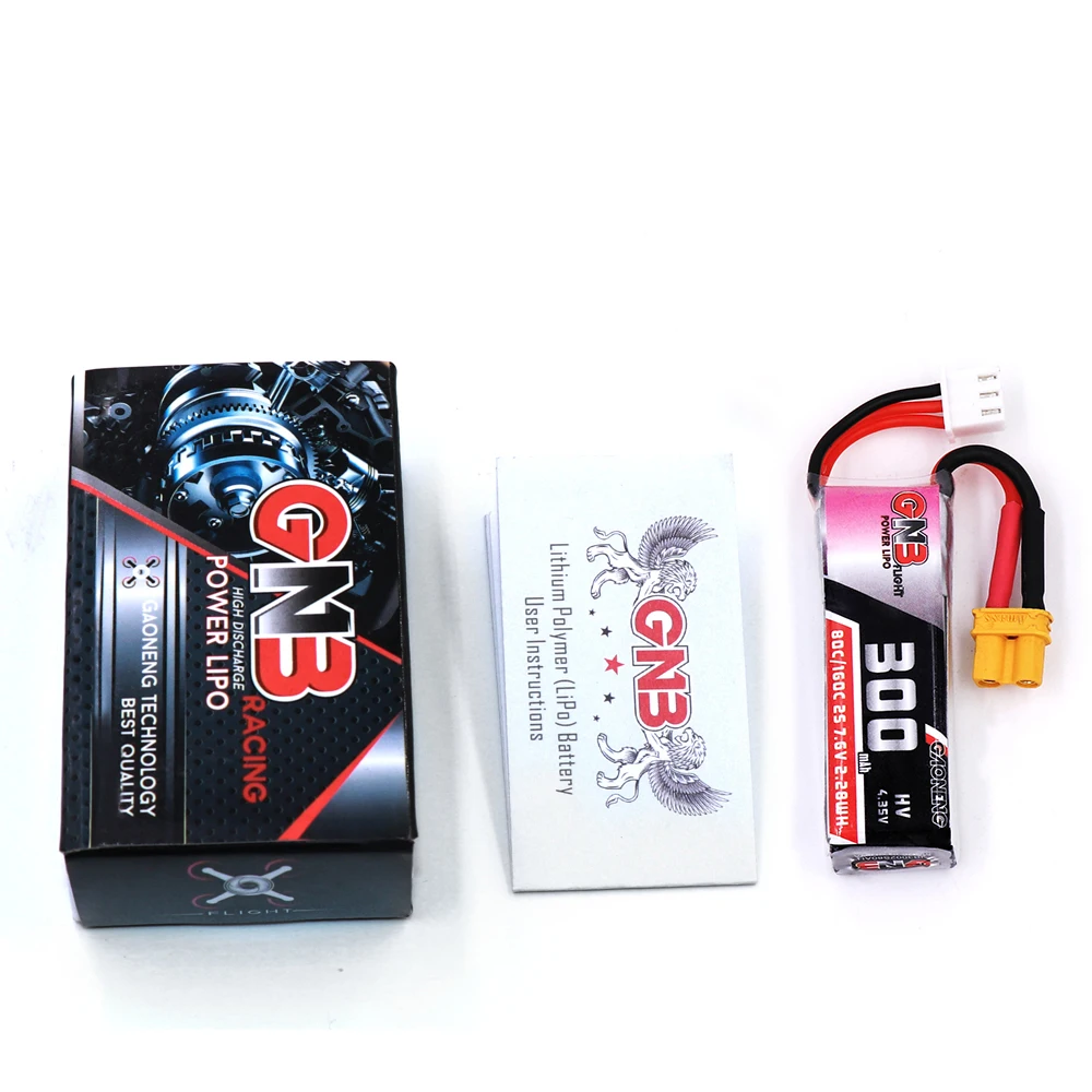 Аккумулятор Gaoneng GNB 2S 7 6 в 300 мА · ч 80C/160C Lipo XT30 для Micro RC FPV Racing Cine Whoop Beta запчасти дрона