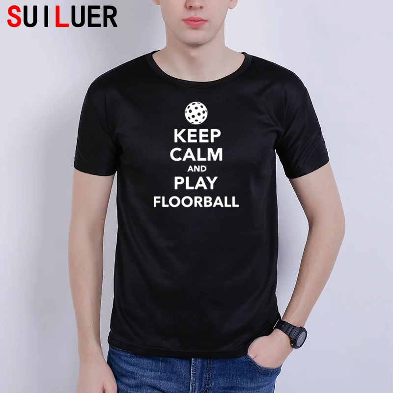 

Summer Hot sale Top Quality Keep Calm And Play Floorball T shirt Men T-Shirt Plus Size Homme Round Neck Tee Shirt Free Shipping