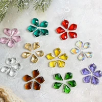 22mm 10pcs colorful maple leaf crystal prism lighitng suncatcher chandelier parts pendant for home wedding decor diy jewelry