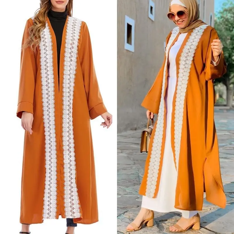 

Женское кимоно Рамадан Eid Open Abaya, Дубайский кафтан, мусульманский кардиган, одежда Abayas с длинным рукавом, повседневный женский кафтан, мусуль...