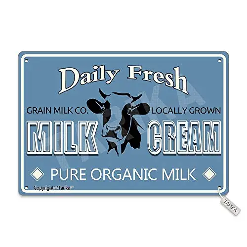 

Ежедневное свежее молоко крем чисто органическое молоко Олово 8x12 дюймов винтажный вид украшение плакат знак для дома кухня ванная комната ...