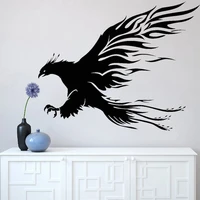 phoenix vinyl wall sticker mythology animals decal fairy bird paws home decor living room decor claws mural flame forks paw o205