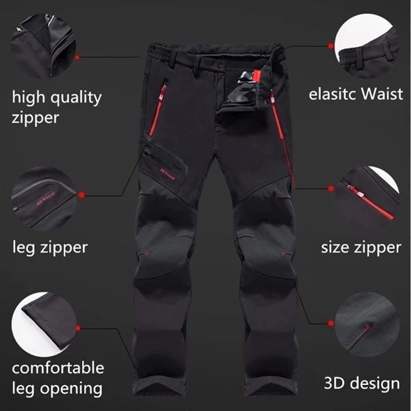 Men New Hiking Pants Waterproof Softshell Summer Outdoor Trousers Sports Camping Trekking Fish Cycling Run Climb Oversize 6XL