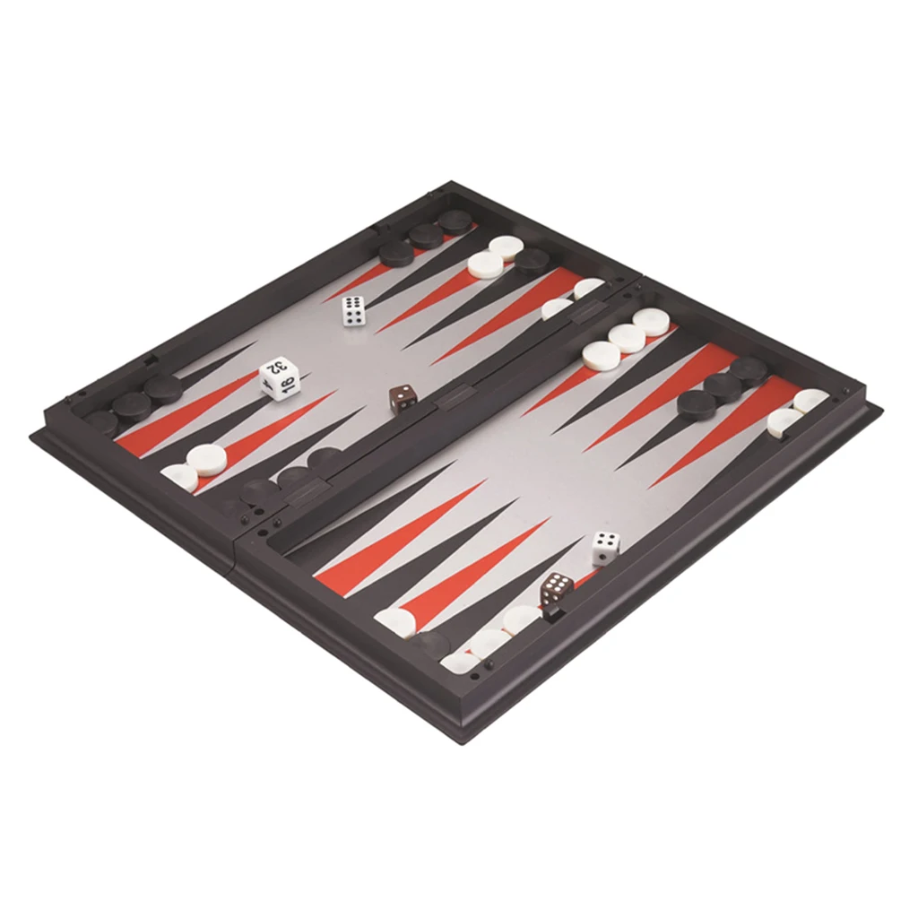 

3 in 1 Chessboard Game, 14 inch Portable Folding Chess-Backgammon-Draughts Set, Puzzle Educational Gift for Kids & Adults