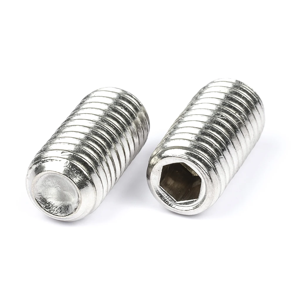 

2/50pcs hex socket set screw cup point stainless steel m2 m3 m4 m5 m6 m8 m10 headless hexagon socket grub screw DIN916