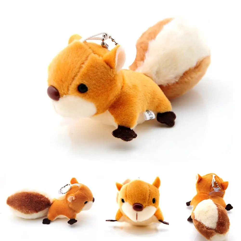 

Cute Cartoon Squirrel Plush Stuffed Doll Toy Keychain Key Ring Backpack Ornament