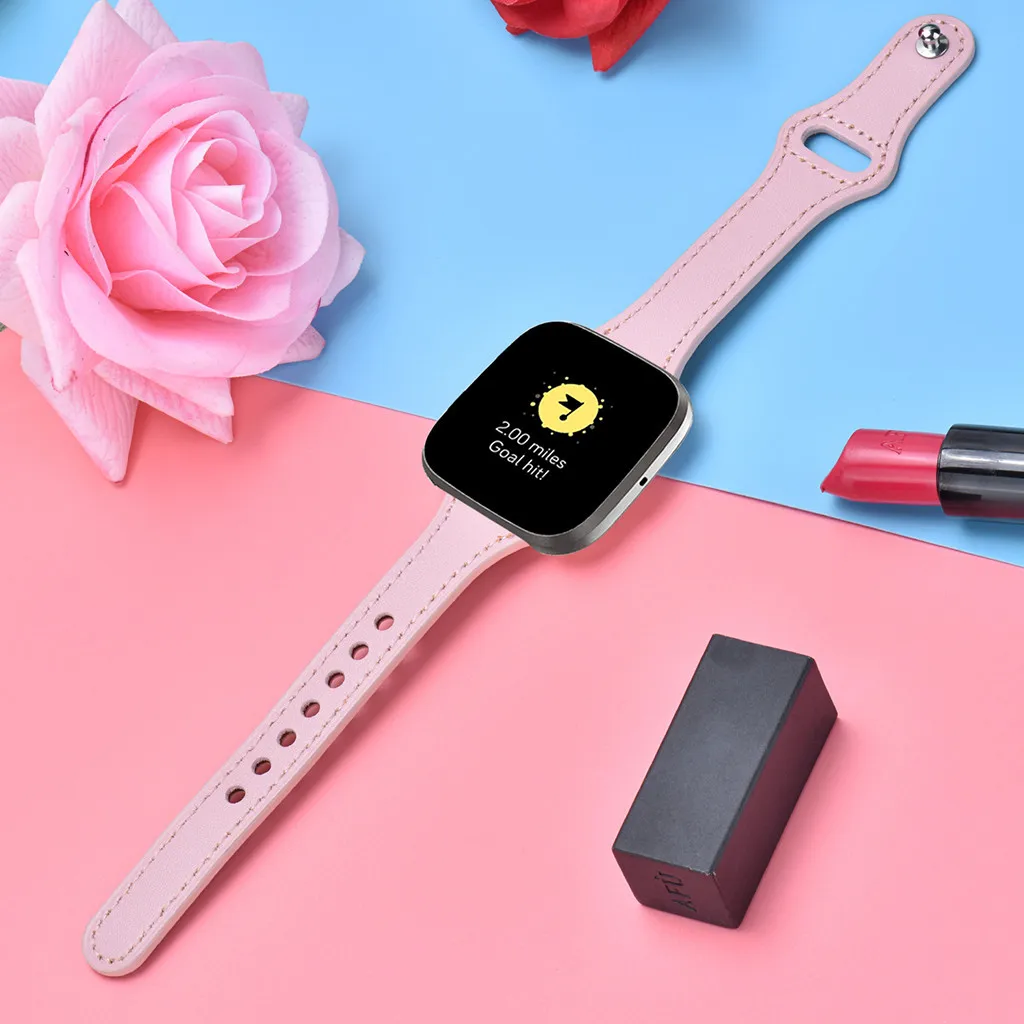 Замена браслета роскошный кожаный ремешок для Fitbit Versa 2 Смарт часы ремешок сменный браслет наручных часов ремешок для умных часов Ремешок