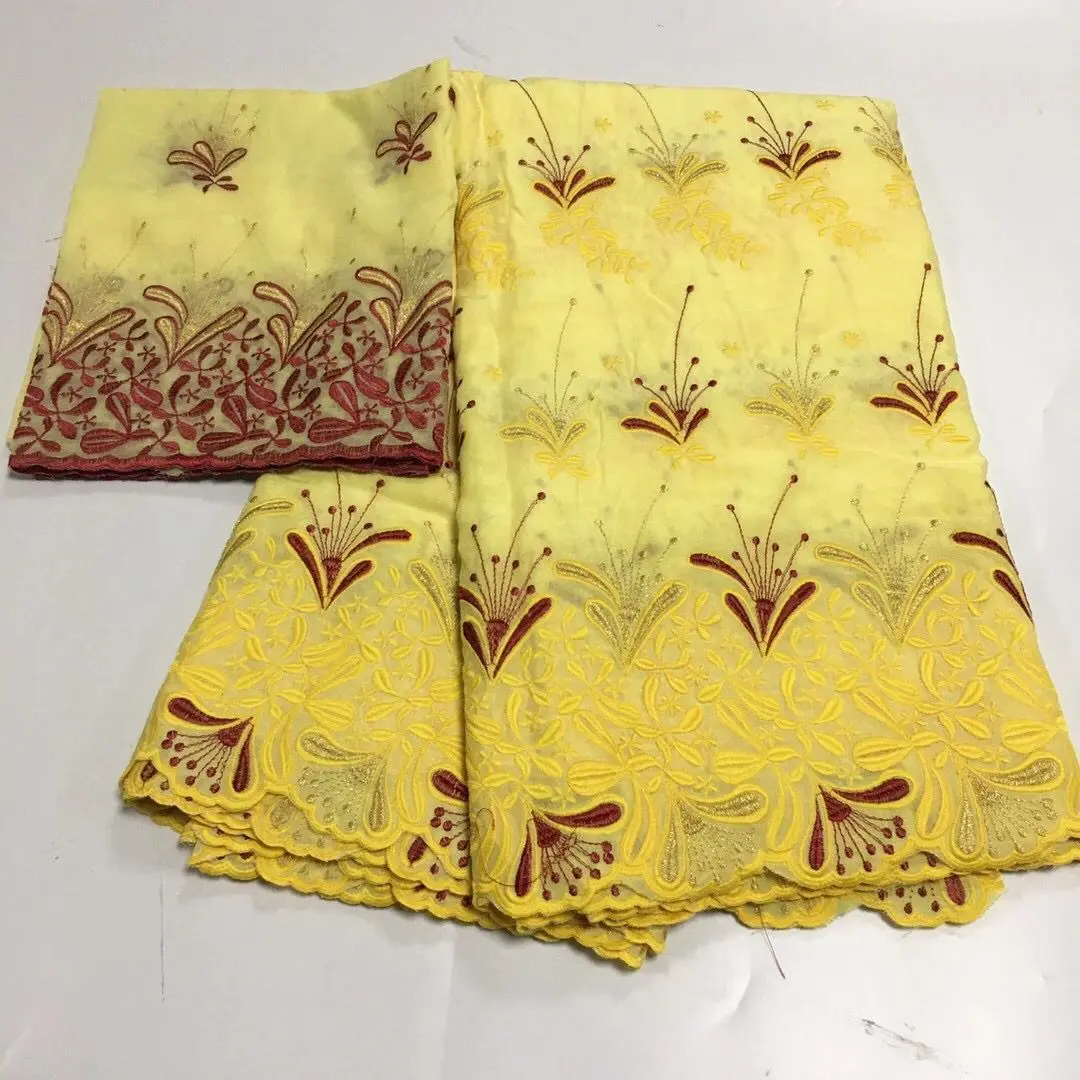Swiss Voile Lace Fabric African 100%cotton Fabrics In Switzerland Popular Dubai High Quality 5+2yards | Дом и сад
