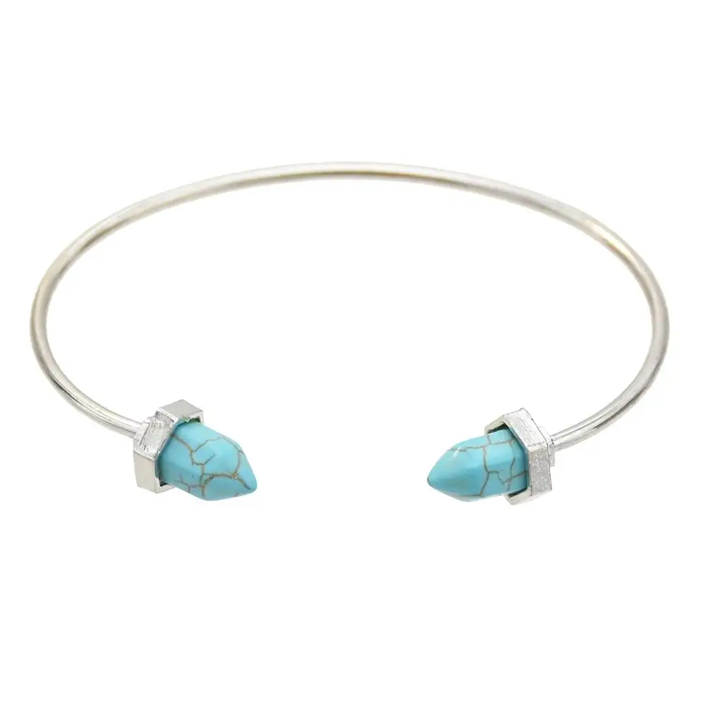 Женский Открытый браслет с камнями синий красный белый Браслет-манжета в стиле