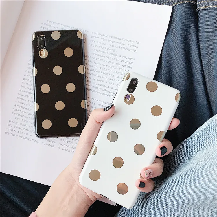 Глянцевый Золотой волнистый чехол для телефона huawei P20 P10 Pro mate 10 20 Lite Dots Honor 9 NOVA 2S 3 3E