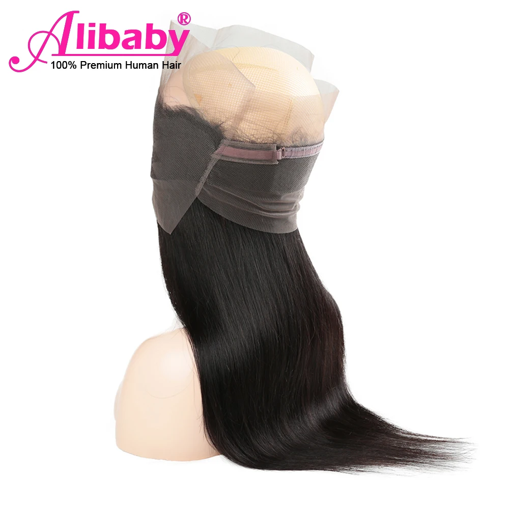 Alibaby 360 Кружева Фронтальная застежка предварительно сорванные Человеческие волосы Remy бразильские Прямые 360 Фронтальная застежка часть 8-20 дюймов