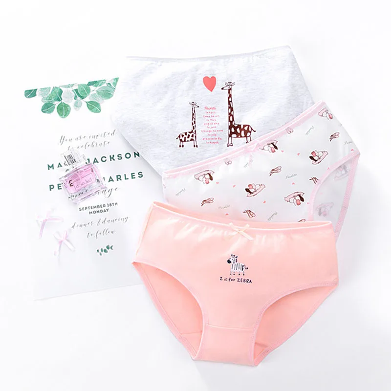 2020 High quality 3pcs/lot 95% cotton girls underwear kids baby panties children's underpants for 3-12 ages CHU010