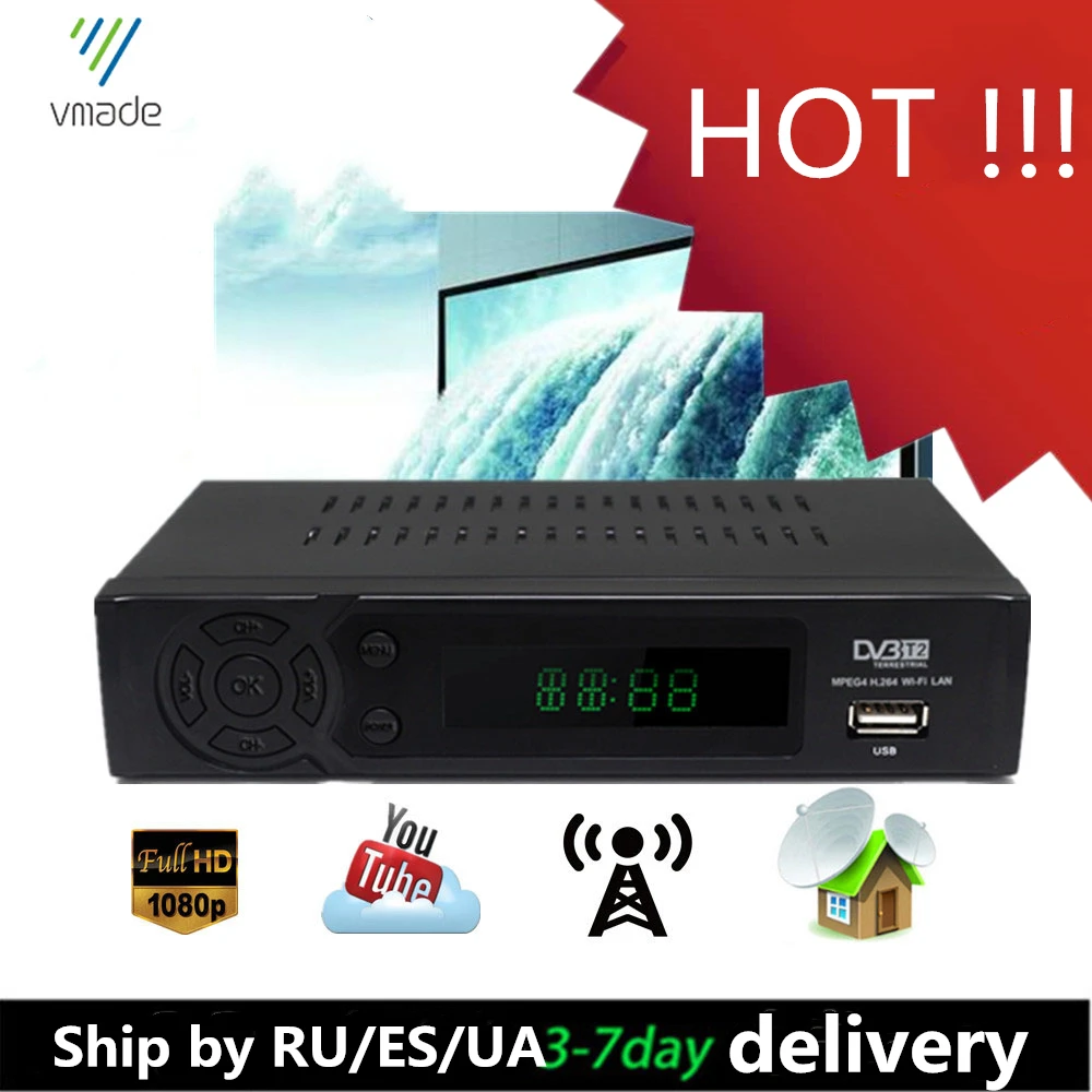 Лидер продаж европейская ТВ приставка DVB T2 в эфире HD с поддержкой сети RJ45 Youtube Wi Fi