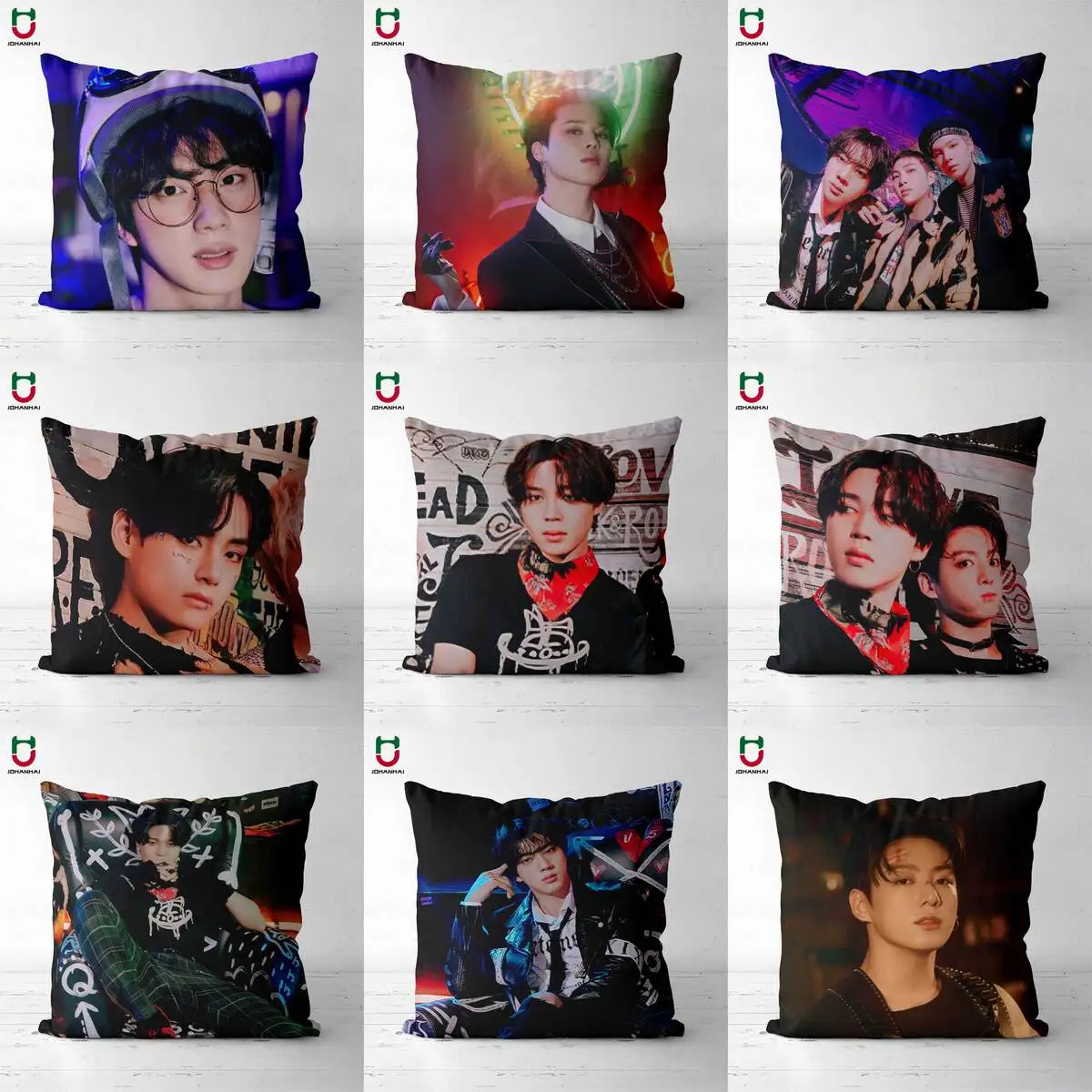 

Подушка в стиле K-POP, искусственная плюшевая наволочка, модель «сделай сам», 28 дюймов, наволочка квадратной формы, 40x40 см, 45x45 см