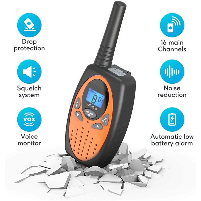 2PCS Walkie Talkies for Adults , Radio Walky with Backlit , Long Range Walkie Talkie for Family Outdoor Camping Hiking